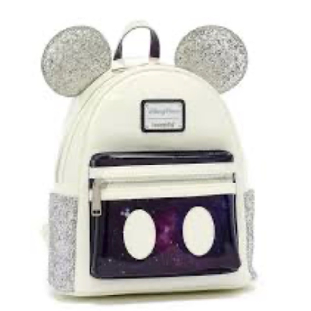 Loungefly Space Mountain Backpack WDW 50th Anniversary White Purple NWT OS